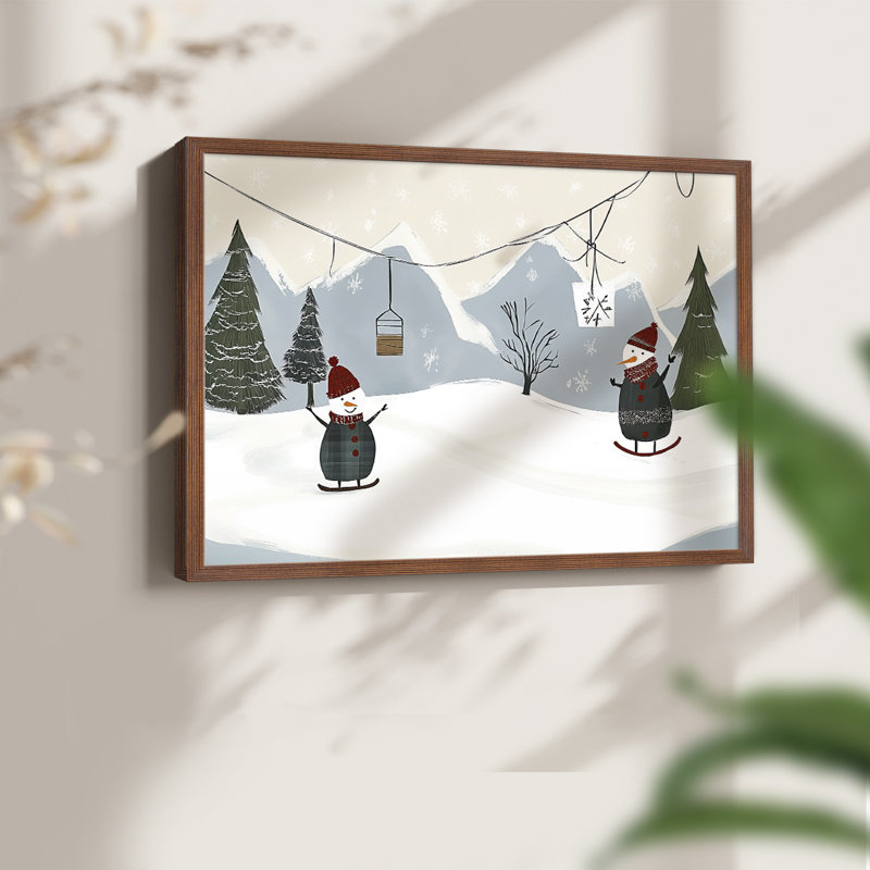 Art de Noël - CDXCIX - Reproduction encadrée - Restickable, H 11 po x l 14 po, Noyer