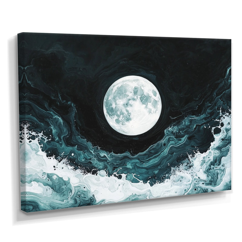 Luminous Dream Of Moon Landscape I - Pleine lune, art mural, H 34 po x l 44 po, Toile tendue, Ne s’applique pas