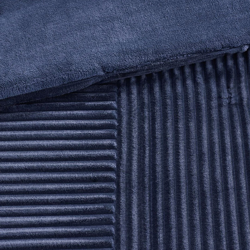 Navy King Size Comforter , Down Alternative Filling, Ribbed Front, Solid Reverse, Machine Washable, 1 And 2 Shams With Face,