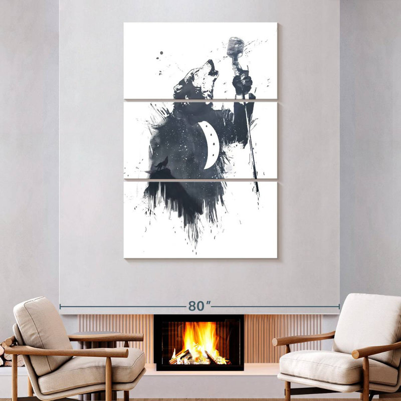 Brampt Wolf Song I, 74" H x 48" W