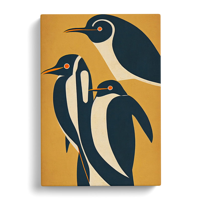 Abstract Penguins - Wrapped Canvas, 60cm H x 40cm W x 3cm D