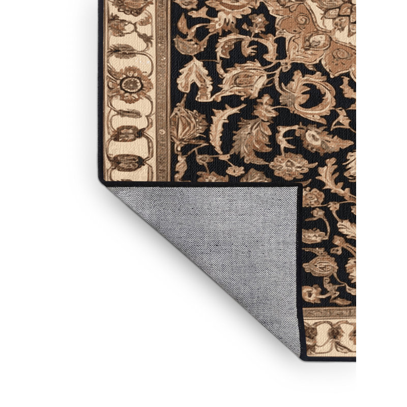 Tapis brun lavable à la machine, Carré 5 pi