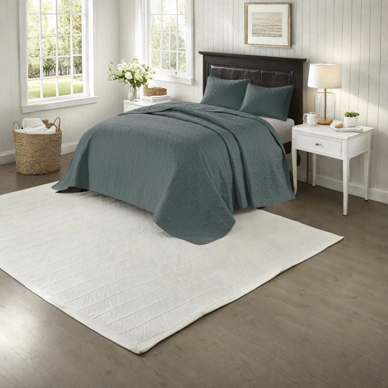 Ensemble de literie réversible Premium Comfort, courtepointe en polyester, vert, style maison