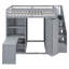 Lit mezzanine double avec garde-robe, bureau et tablettes-109937188