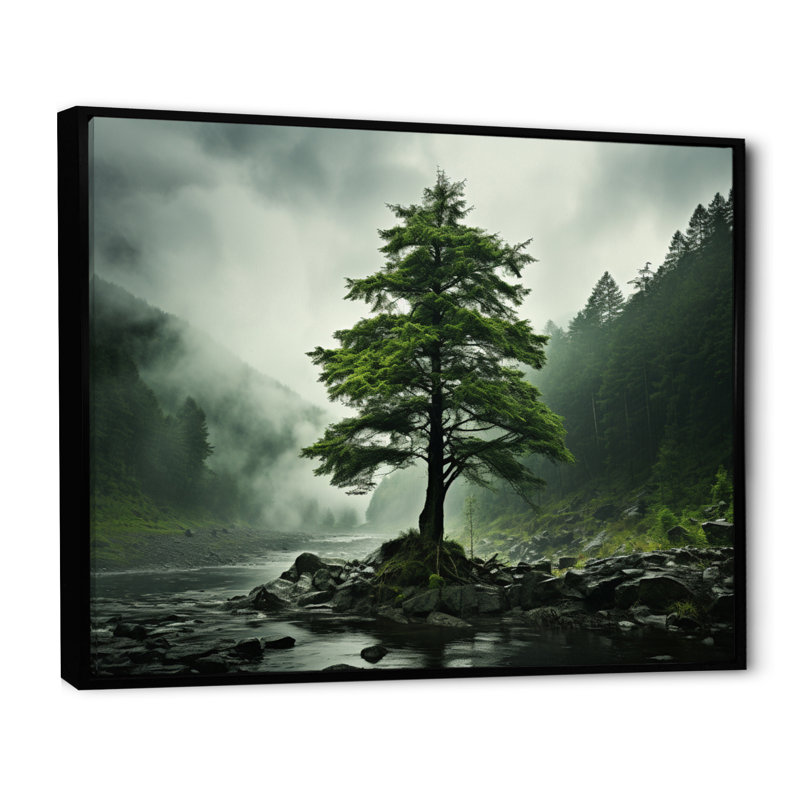 «Tree Whispering Pines I», reproduction sur toile, H 34 po x l 44 po x P 1,5 po, Noir