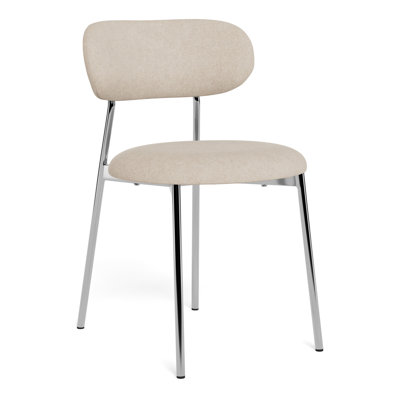 Savitsky Upholstered Fabric Dining Chair in Cream