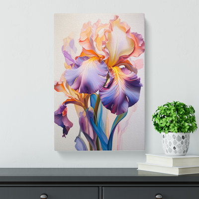 Iris Flower Hard Edge No.2 - No Frame Art Prints - Wrapped Canvas