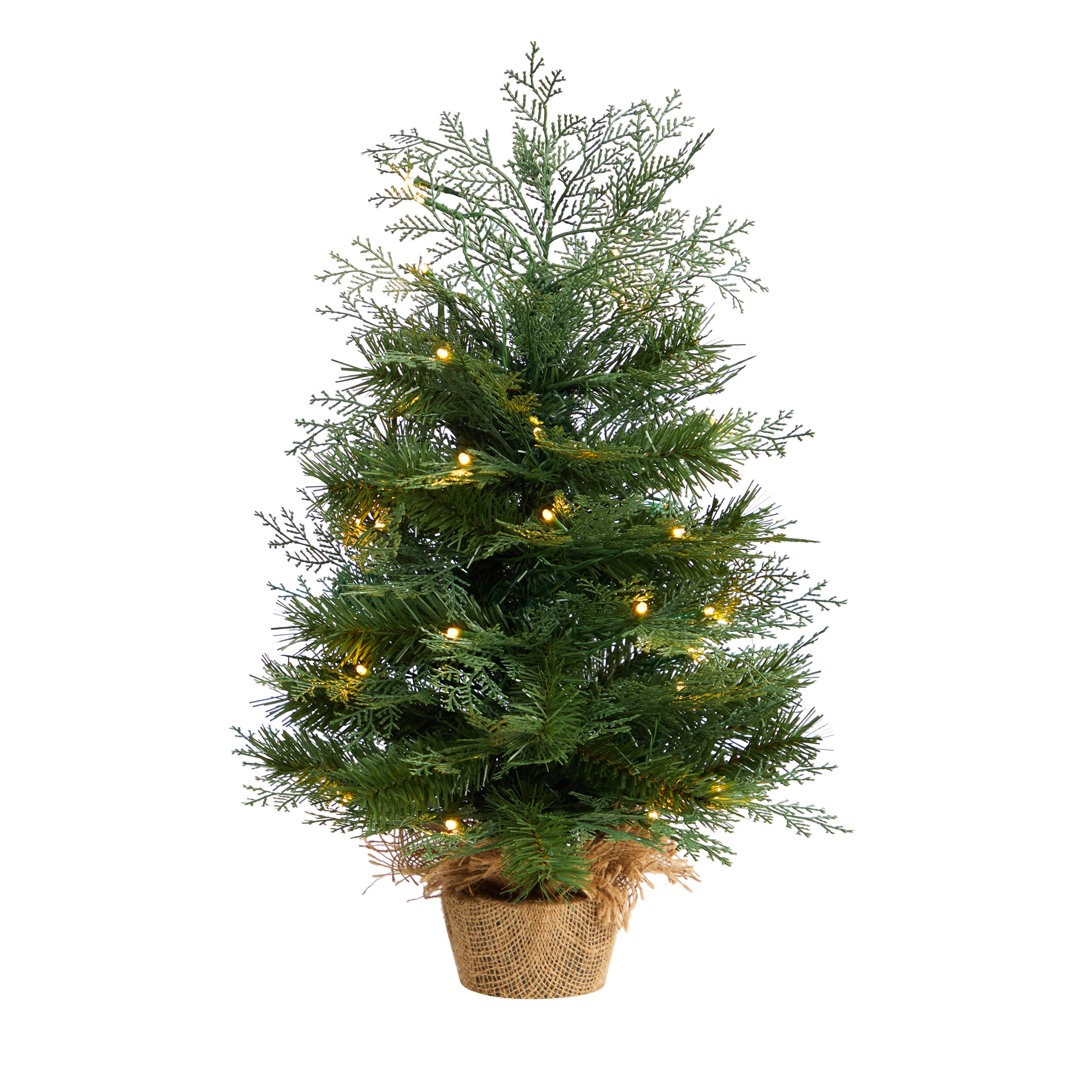 Artificial Christmas Tree in Burlap Base with 35 Warm LED Lights The Holiday Aisle®