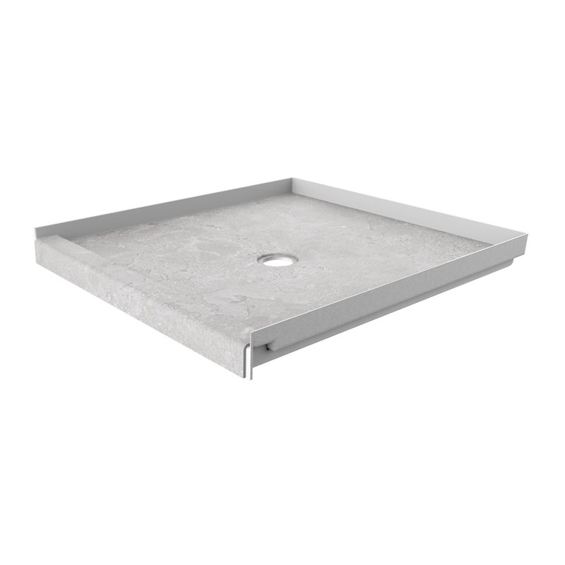 FlexStone® 36"W x 36"D Alcove Shower Base with Center Drain in Tundra, Tundra