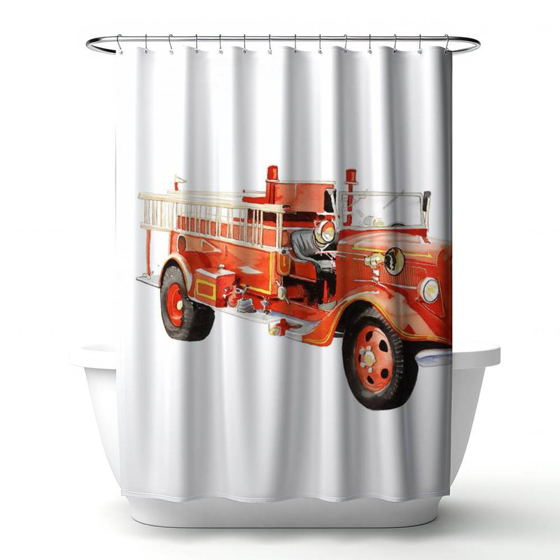 Shower Curtain CH9 – Polyester Shower Curtain, Dye Sublimation Print, 71" W × 74" L
