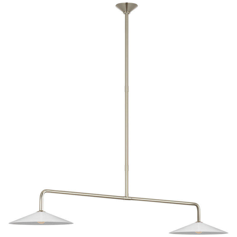 Amber Lewis Ponce 62" Linear Pendant, Polished Nickel, White