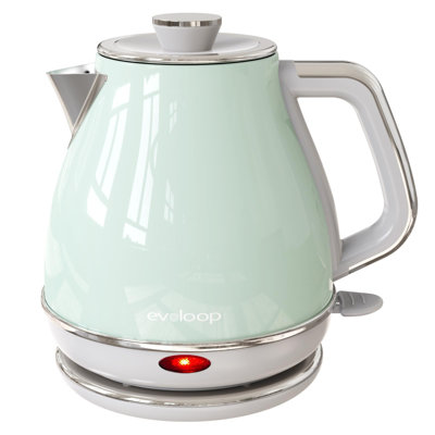 1.0L Electric Tea Kettle 1500W Fast Heat 304 Stainless Steel Auto Shut-Off Retro Hot Water Boiler