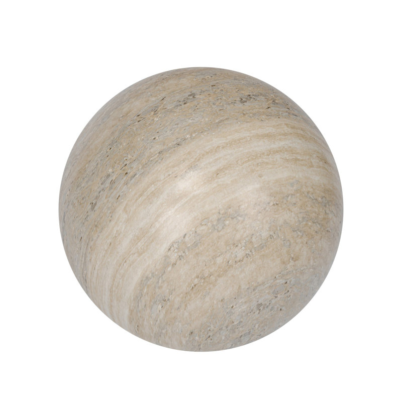 Mairo Sphere-Natural Grey Faux Marble, 12" W x 12" D x 11" H