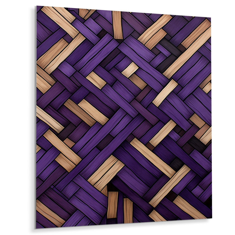 Cubisme mauve et beige abstrait géométrique - art mural géométrique en métal, H 32 po x l 24 po x P 1 po