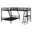 Lit superposé en métal avec lit mezzanine attaché et bureau