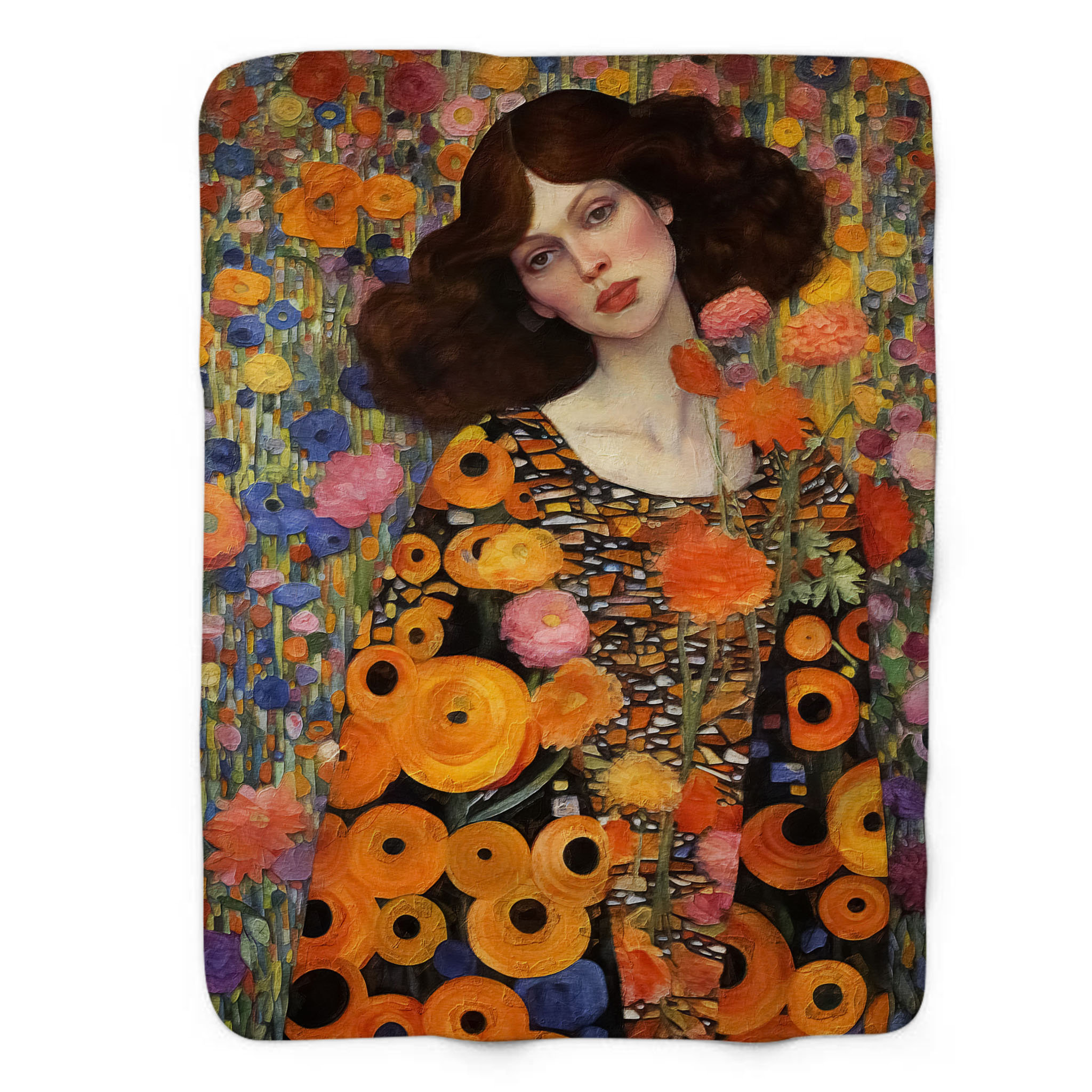 Klimt Pattern Print Hooded Blanket