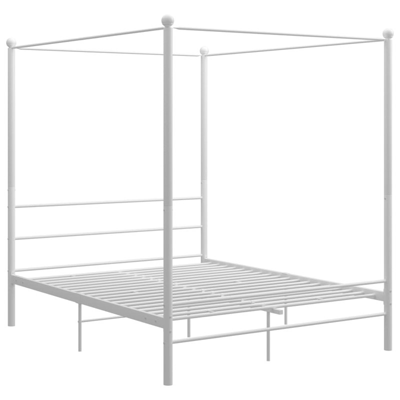 Azeezah Metal Bed, White, 160 x 200 cm