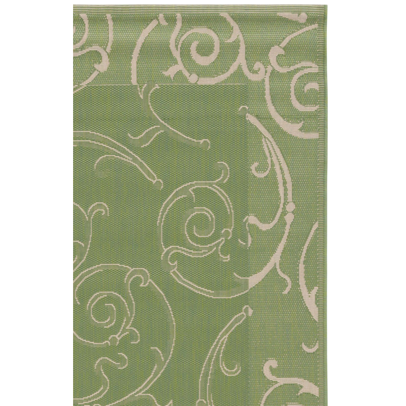 Tapis olive / naturel Davonia, Carré 7 pi 1 po