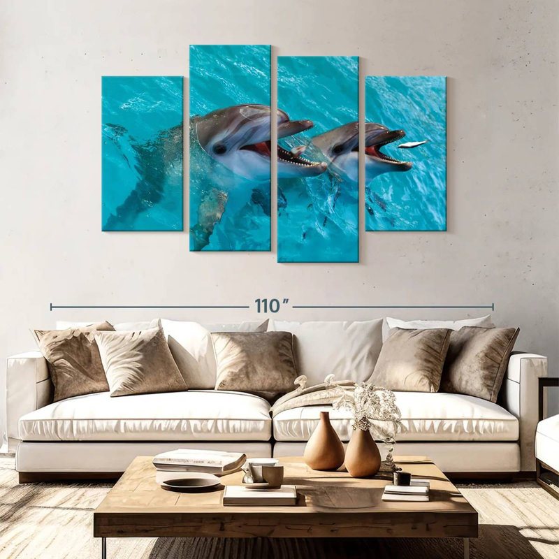 Brampt Cute Dolphins, 54" H x 84" W