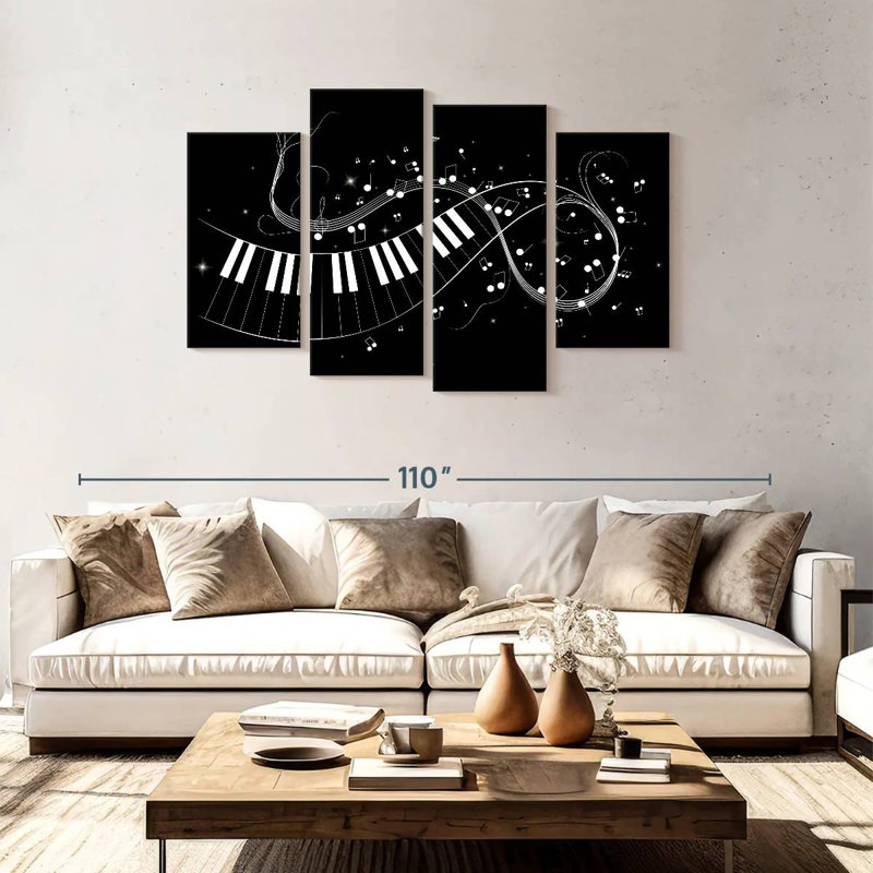Abarca Piano Key Notes, H 48 po x l 75 po