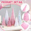 6 décorations d'arbre de Noël en forme de cône de Noël en velours rose et blanc de 6 pièces pour table de Noël décorative de Noël