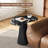 22" Granite Top End Table, Black