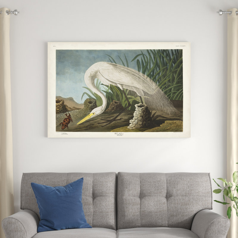 Héron blanc PL 386, H 32 po x l 48 po