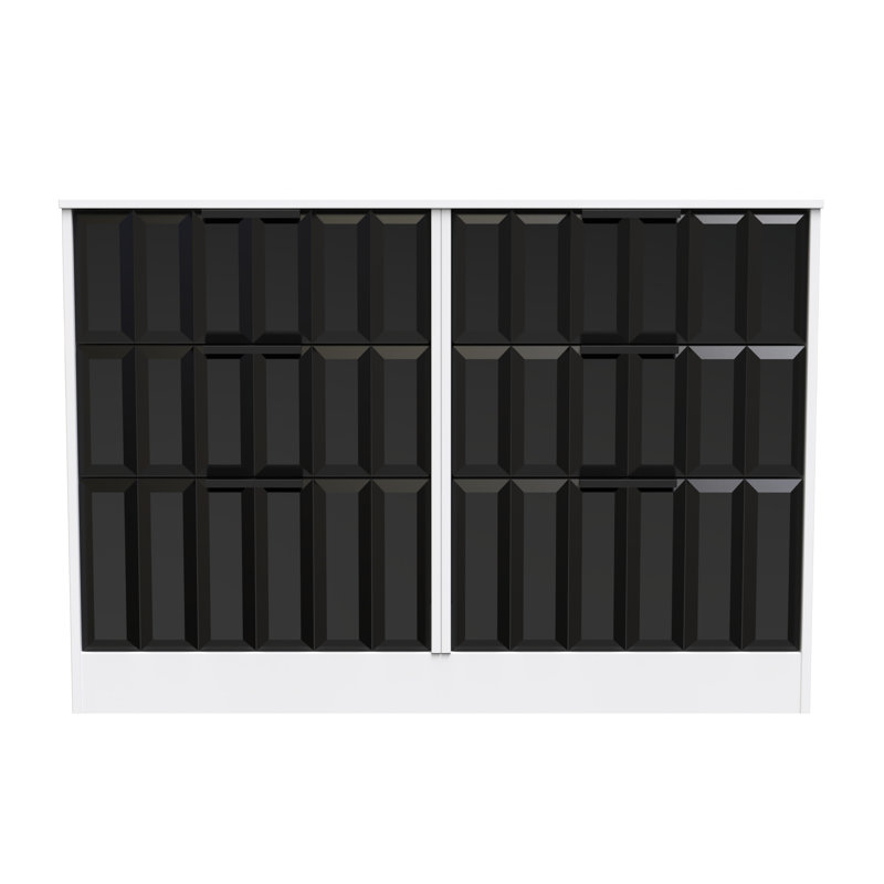Besian 6 Drawer Wide Chest (Ready Assembled), Deep Black/White