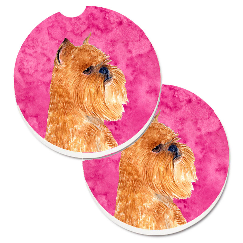 Sous-verre barbu collie voiture, Griffon bruxellois brun