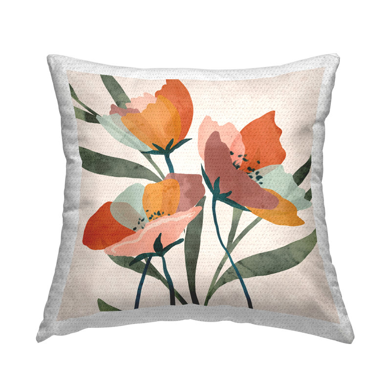 Coussin d'extérieur imprimé "Vivid Flower Arrangement Abstract Petals" par Nina Blue