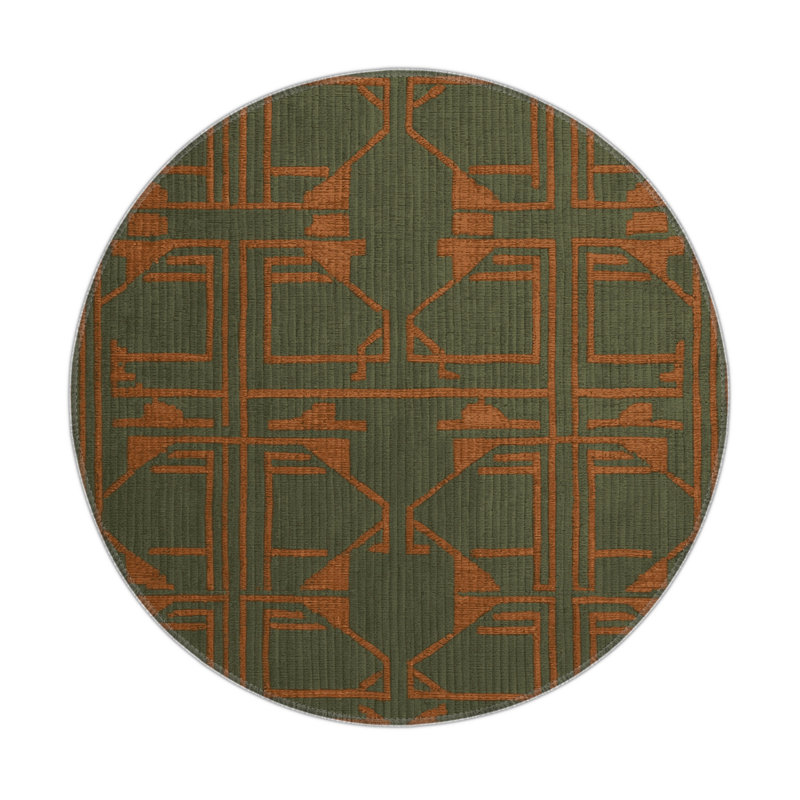 Tapis brun intérieur et extérieur Trellis, Rond 5 pi