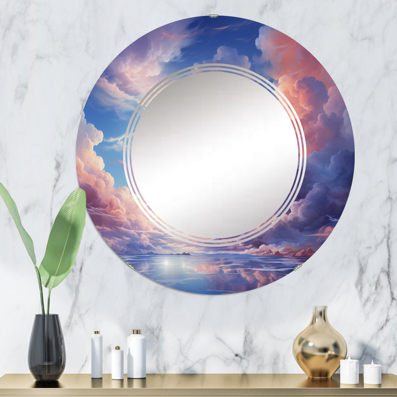 Miroir mural rond Ciardi - Paysages, 32 po x 32 po