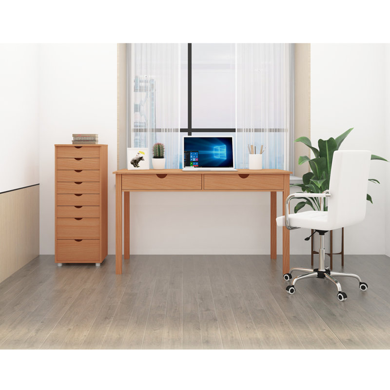 Waddell Solid Wood Writing Desk, Oak, Oak, 80cm H x 140cm W x 60cm D