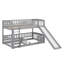 Low Bunk Bed With Fence And Ladder, With Slide-115678459