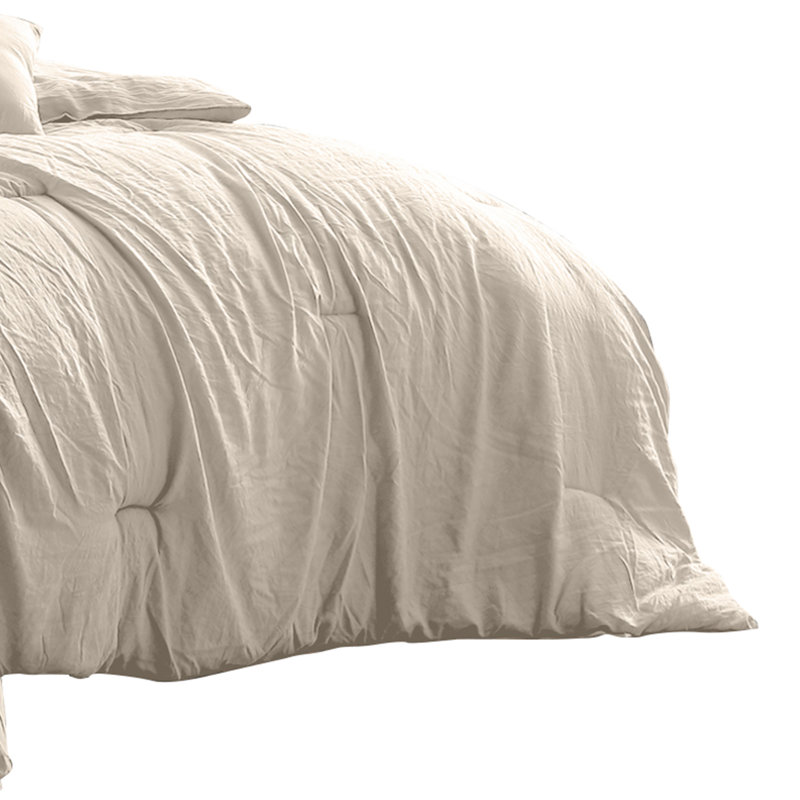 Ensemble d'édredon en microfibre 4 pièces, Beige, Grand édredon + 2 taies décoratives standard + 1