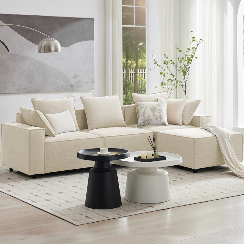 Canapé modulaire Makassar, Polyester beige
