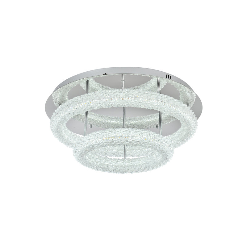 Brindalla LED Flush Mount, 10" H x 26" W x 26" D, Chrome