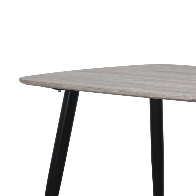 Aspen Rectangular Dining Table with 4 Diamond Stitch Upholstered Fabric Chairs - Modern Dining Set, Grey Oak, Grey