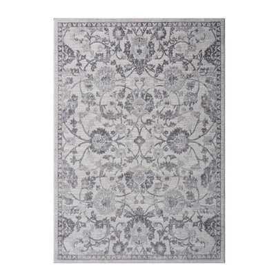 Loom & Area Rug 5X7 Grey/Silver/ - Stylish, Stain , Non-Shedding For Bedroom, Dining Room Pet-,