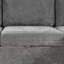 Lit convertible en L avec rangement, porte-gobelets, hublots, chenille en tissu gris doux, pratique-121077271