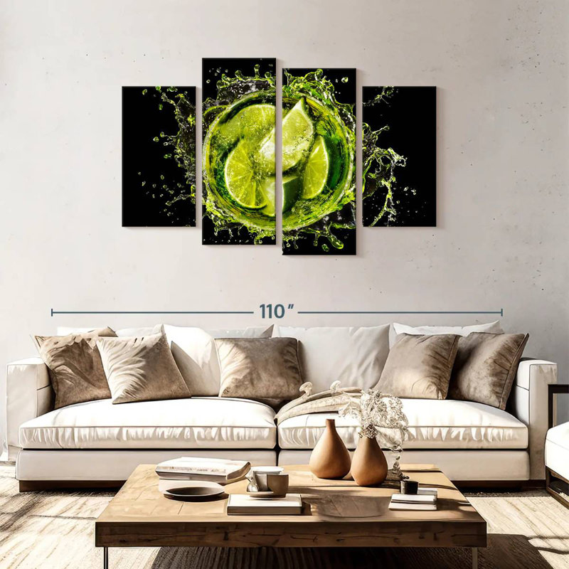Yarlin Lime Cocktail Splash, 48" H x 75" W