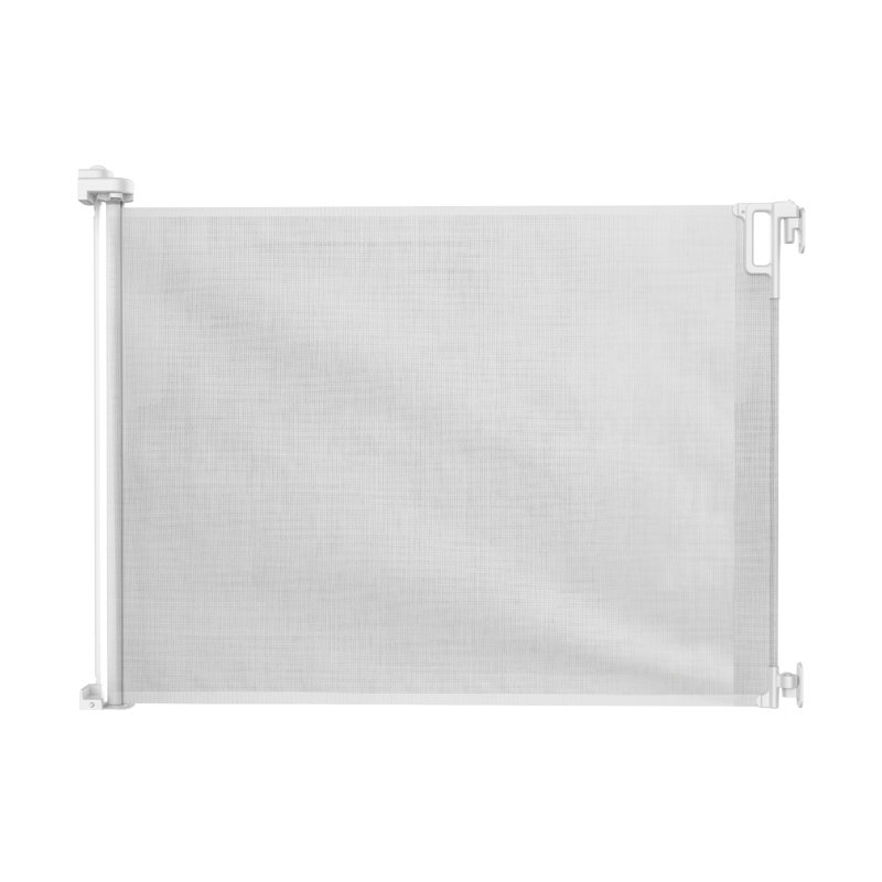 White Retractable Baby Gate with Plastic and Fabric