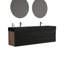 Meuble-lavabo 72 po (36 po * 2) avec lavabo à quartz d'ingénierie et tiroirs souples, meuble-lavabo mural flottant, lavabo une pièce, KD-1910884578