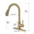 ° Swivel Nickel Gold Stainless Steel Pull-out Sprayer For Kitchen And Bar