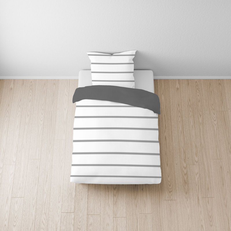 CINQUE Renforce bed linen 0041701 Rome, Titanium, Queen Duvet Cover Set + 1 Pillowcase