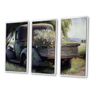 Barn Flower Delivery Truck I " Barn Flower Delivery Truck I " 3 Piece Art Watercolor Print