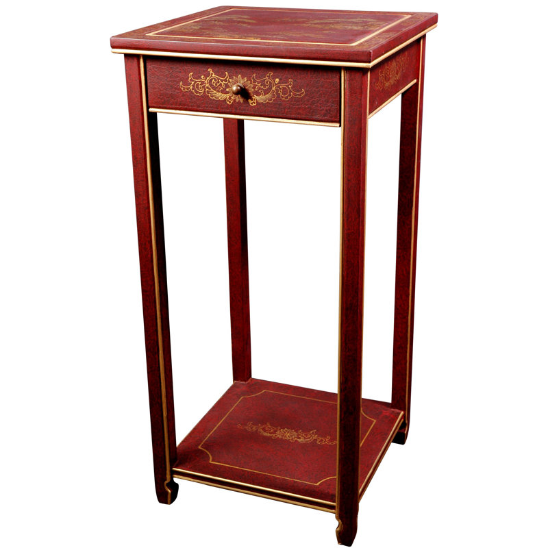 Oriental Multi-Tiered Plant Stand, Red