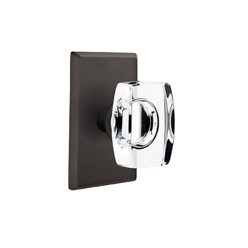 Double Dummy Windsor Crystal Knob with Style # 3 Rose, Flat Black