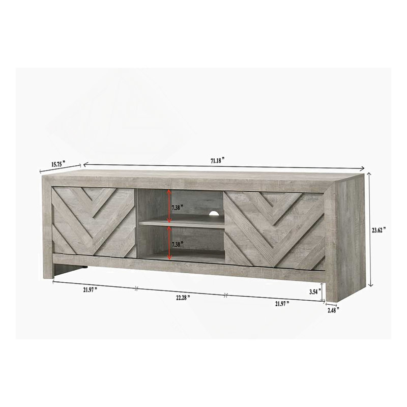 Meuble télé 1pc, Gris clair