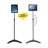 M&T Displays Floor Standing Universal Tablet Stand–Black Adjustable Holder with Flexible Gooseneck, 360° Swivel, Height Adjustable Aluminum Base–Compatible with iPads, Tablets, E-Readers, and Kindles